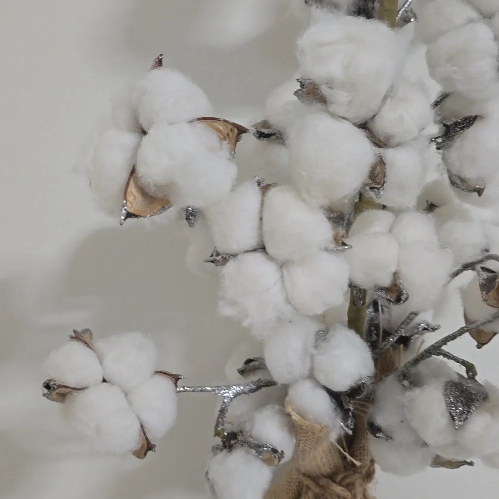 Rustic Cotton Tree with Burlap Base